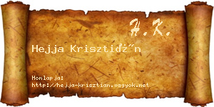 Hejja Krisztián névjegykártya